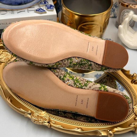 🆕 TORY BURCH 🧿 BNWOB T Monogram Tory Charm Ballet Flat - Size 5.5 - Picture 10 of 14